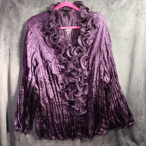 Ashley Stewart Deep Purple Blouse Size 20